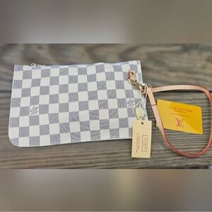 Fashion Damier Print Wristlet